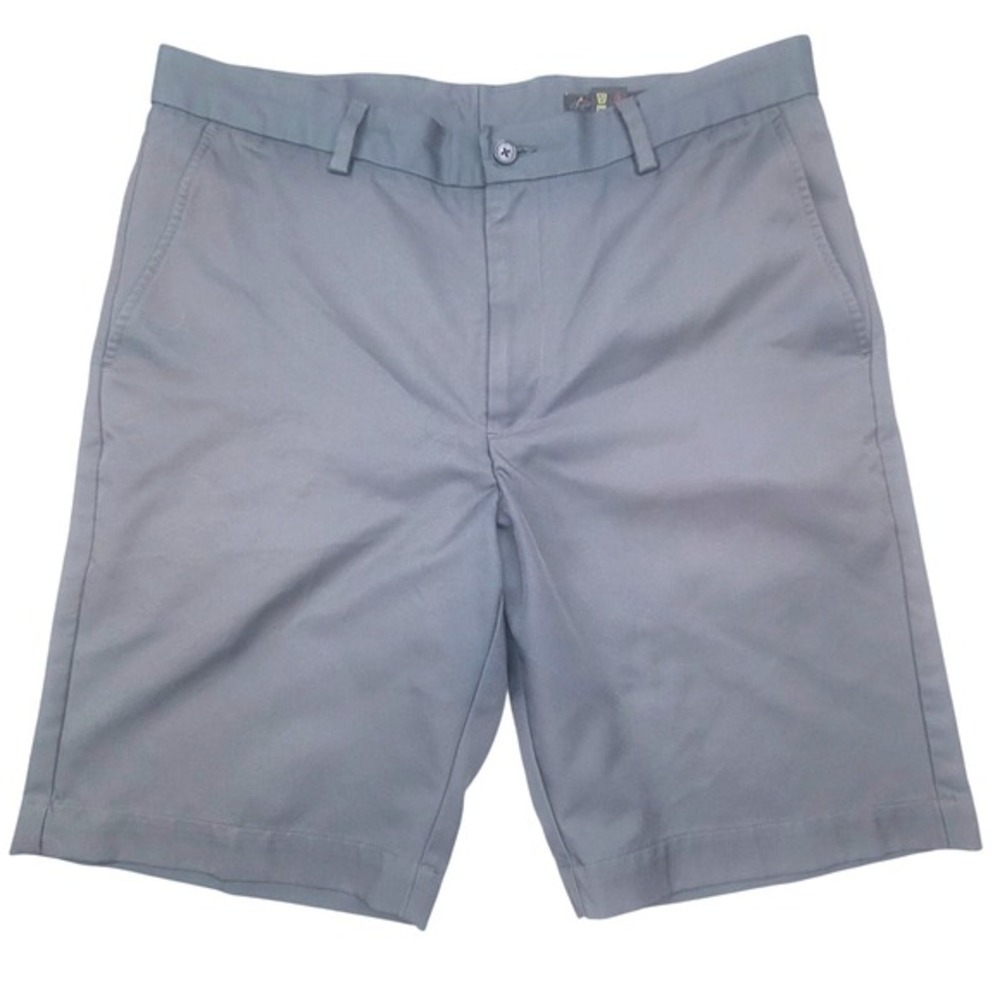 Greg Norman Mens Grey Golf Shorts Size 34‎ Performance Flat Front Polyester
